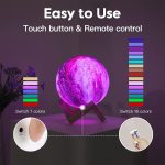 BRIGHTWORLD Moon Lamp Galaxy Lamp 5.9 inch 16 Colors LED 3D Moon Light, Remote & Touch Control Moon Night Light Gifts for Girls Boys Kids Women Birthday（Wooden Base） - Image 4