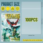 LOTMER 100 Pack Comic Book Sleeves, Current Size Comic Book Bags | Self Sealing Comic Bags Resealable Crystal Clear Comic Sleeves Thickened 4 Mil for Comic Book Storage and Protection - Image 3