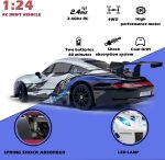 HTURCCOP RC Drift Car 2.4GHz 1:24 Scale 4WD High Speed Remote Control Cars Vehicle with LED Lights Two Batteries and Drifting Tires Racing Sport Toy Cars for Adults Boys Girls Kids - Image 5