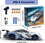 HTURCCOP RC Drift Car 2.4GHz 1:24 Scale 4WD High Speed Remote Control Cars Vehicle with LED Lights Two Batteries and Drifting Tires Racing Sport Toy Cars for Adults Boys Girls Kids - Image 7