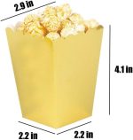 Gold Popcorn Boxes Mini Pack of 24, Paper Popcorn Container for Birthday Party, Graduation, Wedding, Carnival, Movie Night - Image 3