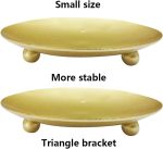 YYaaloa 2 Pack Gold Decorative Iron Plate Candle Holder 4.33'' Candle Stand Candle Plate for LED & Wax Candles, Incense Cones, Spa, Weddings (Gold-2 Pack) - Image 3