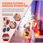 Gfilay 18 Inch Animated Santa Claus Figurine with Music and Movement | Collectible Christmas Figurine Featuring Singing Dancing Santa, Red Sequin Coat and Holiday Home Decor - Image 5