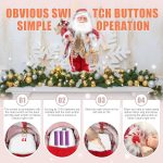 Gfilay 18 Inch Animated Santa Claus Figurine with Music and Movement | Collectible Christmas Figurine Featuring Singing Dancing Santa, Red Sequin Coat and Holiday Home Decor - Image 6