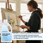 Paint Brush Cleaner 32 fl oz, for Water-Based Acrylic Paints | Gentle Cleaning Solution for Paintbrushes, Airbrushes & Art Tools, Acrylic Paint Cleaner & Airbrush Cleaner - Image 6