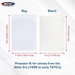 BCW Silver Age Comic Book Bags and Boards, Resealable, 200 Count | Acid-free polypropylene sleeves, 24-pt SBS support, 3% buffer, adhesive strip closure, fits silver and bronze issues - Image 4