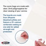 BCW Silver Age Comic Book Bags and Boards, Resealable, 200 Count | Acid-free polypropylene sleeves, 24-pt SBS support, 3% buffer, adhesive strip closure, fits silver and bronze issues - Image 5