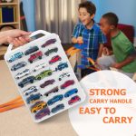 Toy Car Storage Case, 48 Slots Double Sided Display Case, Clear | Portable case fits 1:64 diecast cars. Case only, cars not included. Stackable design for collectors and kids. - Image 5