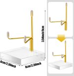 8 Pcs Adjustable Metal Arm Display Stand Crystal Holder Easel Display with Acrylic Base Easel Rock Mineral Stand for Geodes Mineral Agate Collection (Gold,2.36 x 2.36 x 3.54 Inches) - Image 3
