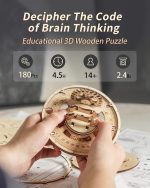 ROKR 3D Wooden Puzzles for Adults-LED Illuminated Wooden Globe Puzzle-Model Building Kits-Room Decor for Teen Girls Boys Women Men - Image 4