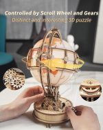 ROKR 3D Wooden Puzzles for Adults-LED Illuminated Wooden Globe Puzzle-Model Building Kits-Room Decor for Teen Girls Boys Women Men - Image 5