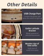 ROKR 3D Wooden Puzzles for Adults-LED Illuminated Wooden Globe Puzzle-Model Building Kits-Room Decor for Teen Girls Boys Women Men - Image 7