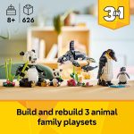 LEGO Creator 3 in 1 Wild Animals Panda Family - Building Toy Kit for Kids with 3 Building Options, Panda, Penguin, or Orca - 8 Year Old Girl & Boy Birthday Gifts - 31165 - Image 3