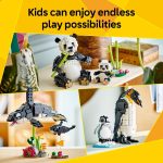 LEGO Creator 3 in 1 Wild Animals Panda Family - Building Toy Kit for Kids with 3 Building Options, Panda, Penguin, or Orca - 8 Year Old Girl & Boy Birthday Gifts - 31165 - Image 4