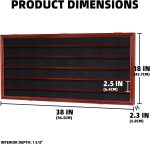 HO Scale Trains Display Case Wall Cabinet Shelves Compatible with Hot Toy Car Wheels 1:64 ad 1:43 Scale or N Scale Trains UV Protection Lockable (Mahogany Finish) - Image 3