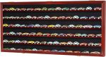 HO Scale Trains Display Case Wall Cabinet Shelves Compatible with Hot Toy Car Wheels 1:64 ad 1:43 Scale or N Scale Trains UV Protection Lockable (Mahogany Finish) - Image 4