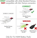 Tenergy RC Battery Charger for 9.6V (8S) NiMH/NiCd Battery Packs, 400mA AC Plug Charger w/Standard Tamiya Connector for RC Hobbies, Not Compatible with Spike the Dinosaur - Image 3