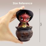 Fantasy Red Dragon Statue with Witch Hat, Mini Resin Dragon Figurine | Desk Bookshelf Ornament, Unique Birthday Gift, Children's Day Gift for Family and Friends - Image 4