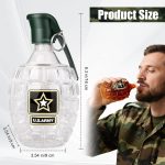 Military Hand Grenade Whiskey Bottle, 300ml Engraved Glass Hand-Grenade Shape Bottle, Leakproof Whiskey Decanter for Men Military Lovers Veteran Gifts - Image 3