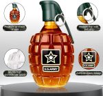 Military Hand Grenade Whiskey Bottle, 300ml Engraved Glass Hand-Grenade Shape Bottle, Leakproof Whiskey Decanter for Men Military Lovers Veteran Gifts - Image 4