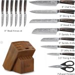 Yatoshi Professional Kitchen Knife Set, 15 Pieces, High Carbon Stainless Steel, Ergonomic Handle - Image 6