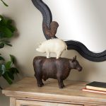 Deco 79 Polystone Farm Animals Decorative Sculpture Stacked Home Decor Statue, Accent Figurine 10" x 3" x 14", Brown - Image 4