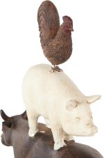 Deco 79 Polystone Farm Animals Decorative Sculpture Stacked Home Decor Statue, Accent Figurine 10" x 3" x 14", Brown - Image 5