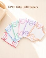 BABESIDE Baby Doll Diapers, 6 Reusable Diapers for 12-15 Inch Baby Dolls | Washable Baby Doll Accessories for Diaper Changing Pretend Play, Doll Diaper Set for Ages 3+ - Image 4