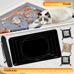 Pohxev Jigsaw Puzzle Mat Roll Up, Portable Saver Pad 48” x 31” Up to 2000 Pieces, Puzzles Matt Rollup with Non-Slip Rubber Bottom & Smooth Top. (6 Puzzle Sorting Trays & 1 Storage Bag) - Image 4