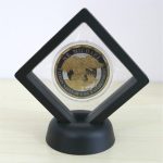 SH Challenge Coin Display Frame, 3D Floating Display Case Stand Holder, Medallion Medal Specimen Military Coin Clear Box (Black) - Image 3