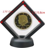 SH Challenge Coin Display Frame, 3D Floating Display Case Stand Holder, Medallion Medal Specimen Military Coin Clear Box (Black) - Image 6