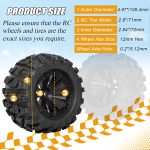 12mm Hex RC Wheels and Tires 1/10 Scale 2.8 RC Truck Tires Wheels for Traxxas Rustler Stampede Hoss 2wd 4x4 vxl Tires Wheels Arrma Tires Wheels Redcat Volcano Tires Preglued - Image 3