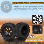 12mm Hex RC Wheels and Tires 1/10 Scale 2.8 RC Truck Tires Wheels for Traxxas Rustler Stampede Hoss 2wd 4x4 vxl Tires Wheels Arrma Tires Wheels Redcat Volcano Tires Preglued - Image 5