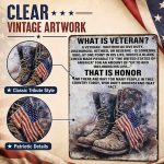 What Is a Veteran Sign, Military Decor and Army Decor Gift | 8x12 Inch military wall decor with combat boots and US flag, ideal for veteran gifts, offices, man caves, memorial spaces. - Image 6