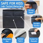 XL Toy Storage Organizer with Play Mat - Storage Bag/Box for Kids, Boys, Girls, Nursery, Playroom - Basket for Building Bricks/Blocks - Collapsible Fabric Cube Bin, 13"x13"x15" - Image 6