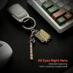 Attack on Titan Gifts, Anime Keychains with Chibi Characters, Wings of Freedom Emblem Charm - Image 7