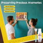 YAKAMOZ Jigsaw Puzzle Glue Clear with Silicone Brush, Sponge Head, 120mL | Clear Drying Formula | Protect Finished Puzzle Artwork | Easy Sponge Head Application - Image 4