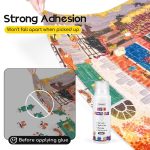 YAKAMOZ Jigsaw Puzzle Glue Clear with Silicone Brush, Sponge Head, 120mL | Clear Drying Formula | Protect Finished Puzzle Artwork | Easy Sponge Head Application - Image 8