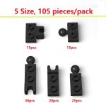 105 Piece Classic Building Black Ball Joint Plate Bulk, 5 Sizes Model Ball and Socket Joints, Compatible with Lego Parts and Pieces(Black) - Image 3