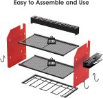 CCCEI Wall Mount Modular Tool Charging Organizer, Red, 1 Pack, 3 Tier. | Drill Battery Storage Rack with Hooks, Garage Workshop, Gifts for Men, Dad, Husband Anniversary, Birthday, Christmas - Image 7