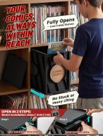 INMAKER Comic Book Storage Box, Holds Up to 150 Comics (Matte Black) | 1PC, Acid Free Plastic Book Bin with 2 Adjustable Dividers - Image 5