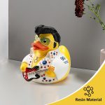 Elvis Duck Figurine, White Jumpsuit Design with Rhinestones, Decorative Collectible, 3.14 x 3.14 x 2.75 inches - Image 4