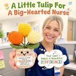 OASSIE Nurse Gifts for Women - Crochet Tulip - Nurse Appreciation Gifts | Emotional Support, Thank You Gift, Positive Crochet, Handmade Keepsake, Soft Yarn Texture, Home Office Decor - Image 3