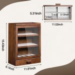 Pocket Knife Display Case for 25 Knives, Large Wooden knife Cases for Collections, Vertical Knife Storage Case with Acrylic transparent panel for Men Gifts (Walnut) - Image 4