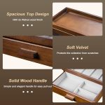 Pocket Knife Display Case for 25 Knives, Large Wooden knife Cases for Collections, Vertical Knife Storage Case with Acrylic transparent panel for Men Gifts (Walnut) - Image 7
