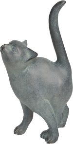 Newman House Studio Garden-Statues Cat-Figurines Home Garden Decor - Farmhouse Backyard Polyresin Kitten 7.6L x 4W x 14.5H inch - Image 3