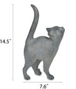 Newman House Studio Garden-Statues Cat-Figurines Home Garden Decor - Farmhouse Backyard Polyresin Kitten 7.6L x 4W x 14.5H inch - Image 8