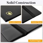 Heavy Duty Card Binder, Fabmaker 9 Pocket Trading Card Binder for 360 Cards | Sleek Side-Loading Card Album, Sturdy Card Collection Folder for Game Cards, Sport Cards, Black - Image 3