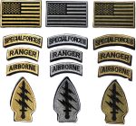 Military Patches, Tactical American Flag Patches Special Forces Ranger Airborne Badges 5 Pieces Hook and Loop Embroidered Morale Patch (Army Green) - Image 5