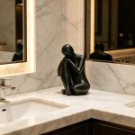 Guichifun Thinker Statue Abstract Sculpture Decorative Objects Black 8 in - Image 3